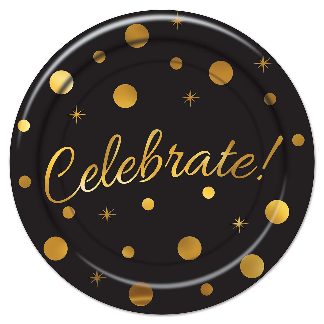 Celebrate! Party Paper Plates 9 inch - Bulk 96 Pack