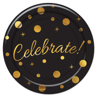 Celebrate! Party Paper Plates 9 inch - Bulk 96 Pack