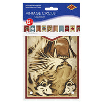 Beistle Vintage Circus Streamer (Pack of 12) - Vintage Circus Party Theme