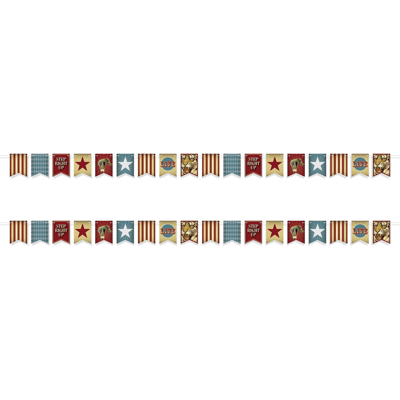 Beistle Vintage Circus Streamer (Pack of 12) - Vintage Circus Party Theme