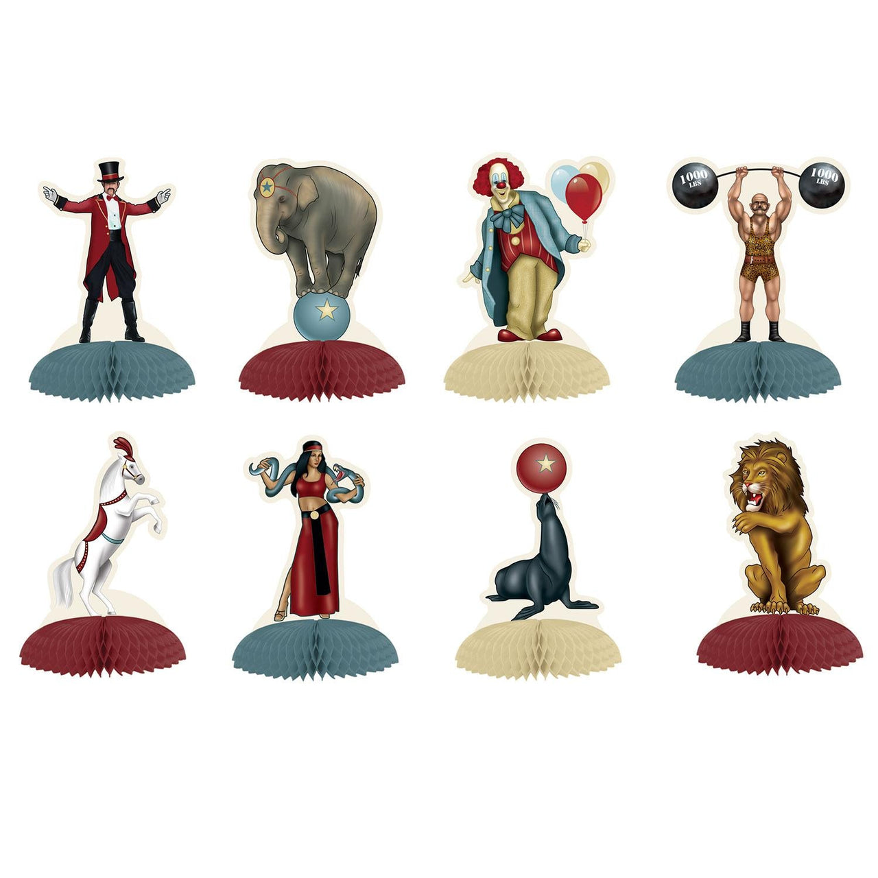 Vintage Circus Mini Party Centerpieces - Bulk 96 Pack