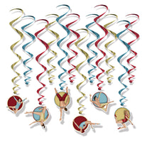 Vintage Circus Party Whirls - Bulk 72 Pack