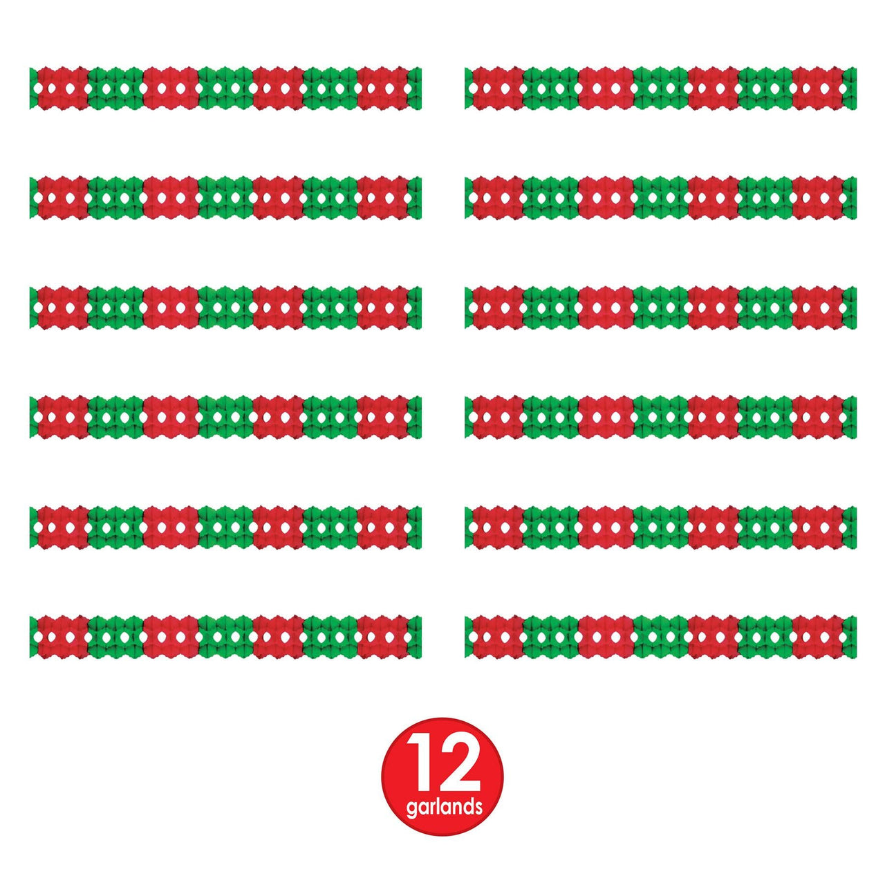 Christmas Arcade Garland - red & green