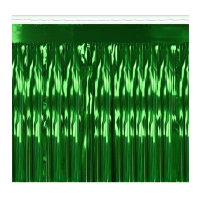 1-Ply Metallic Party Fringe Drape - green - Bulk 6 Pack
