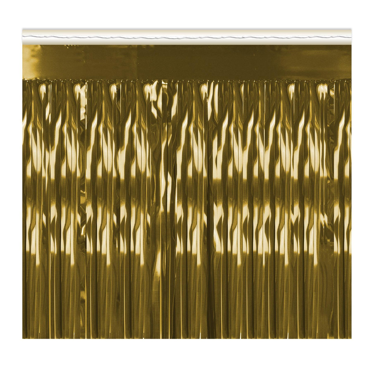Packaged 1-Ply Metallic Party Fringe Drape - gold - Bulk 6 Pack