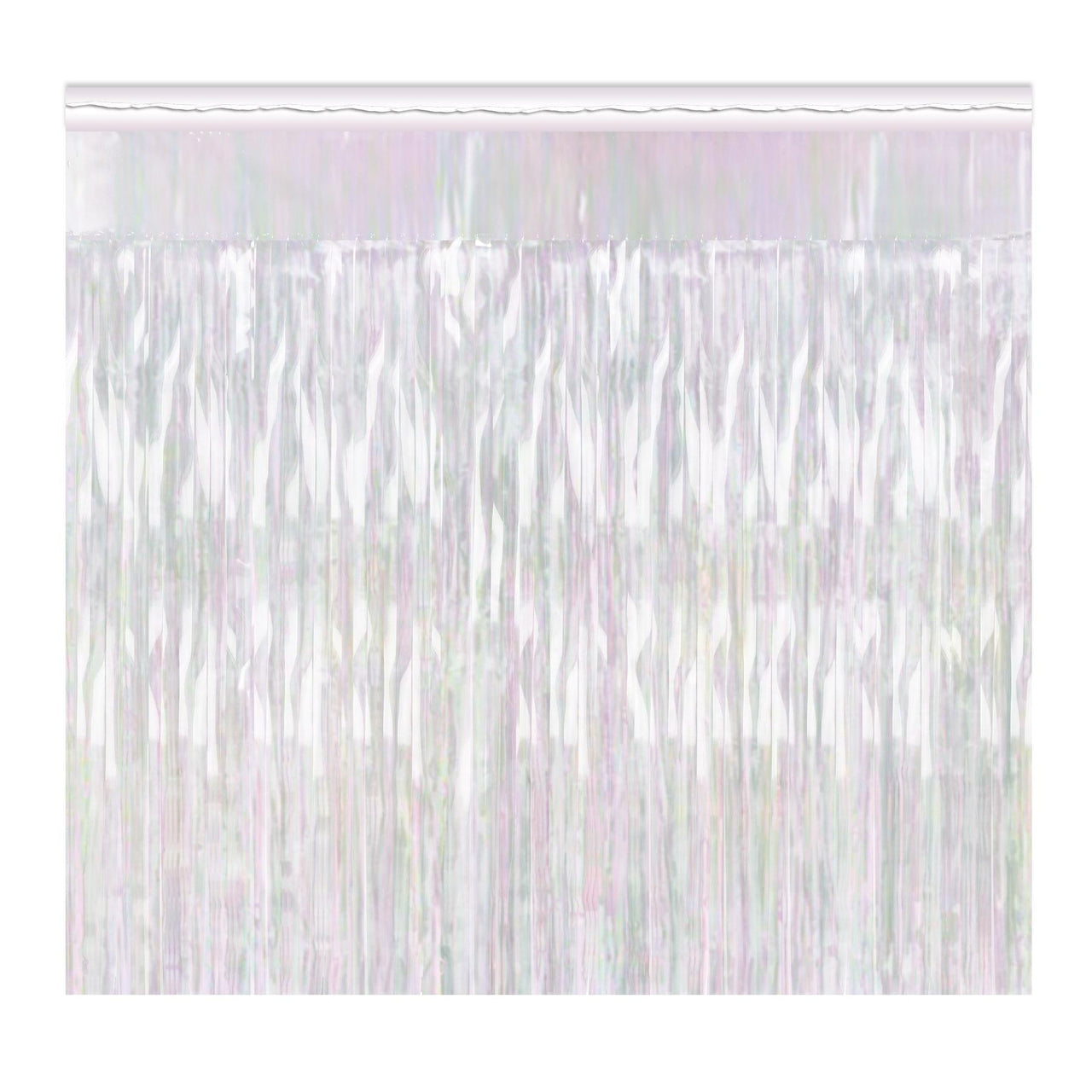 Packaged 1-Ply Metallic Party Fringe Drape - opalescent - Bulk 6 Pack