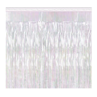Packaged 1-Ply Metallic Party Fringe Drape - opalescent - Bulk 6 Pack
