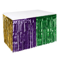 6 Pack Bulk Mardi Gras Metallic Table Skirt Gold, Green, Purple - view 5