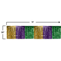 6 Pack Bulk Mardi Gras Metallic Table Skirt Gold, Green, Purple - view 3