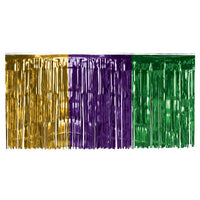 6 Pack Bulk Mardi Gras Metallic Table Skirt Gold, Green, Purple