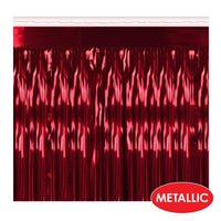 Packaged 1-Ply Fire Resistant Metallic Table Skirting - red