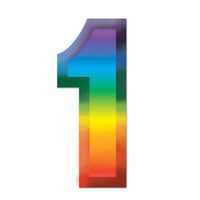 Multi-Color Plastic 3-D Party Number 1 - Bulk 24 Pack