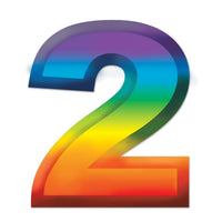 Multi-Color Plastic 3-D Party Number 2 - Bulk 24 Pack