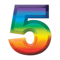 Multi-Color Plastic 3-D Party Number 5 - Bulk 24 Pack