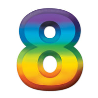 Multi-Color Plastic 3-D Party Number 8 - Bulk 24 Pack