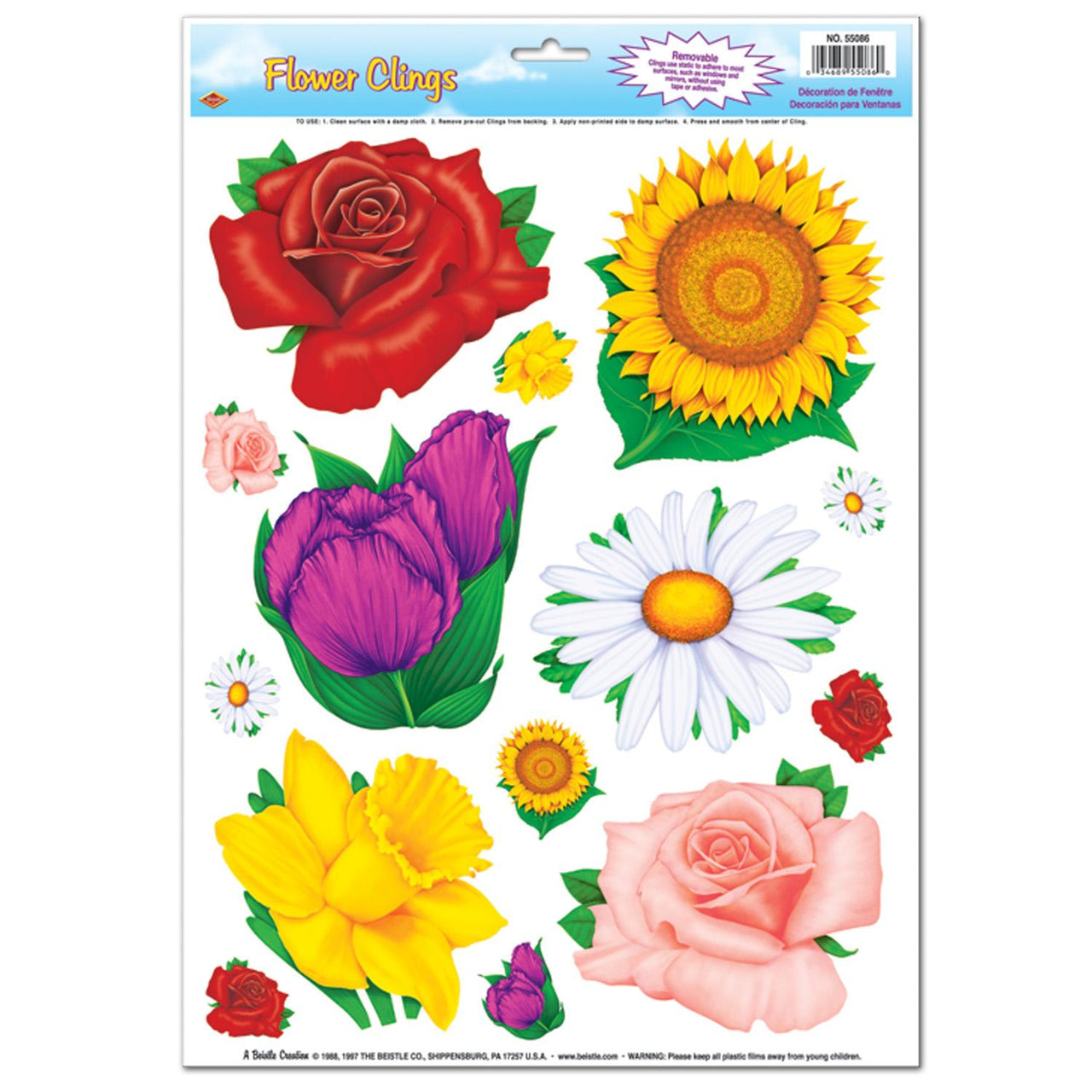 Flower Party Clings - Bulk/168 Clings