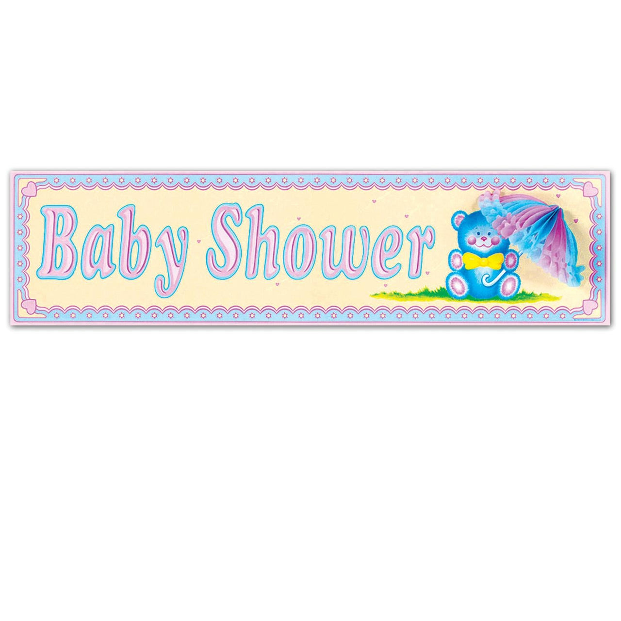 Baby Shower Sign with Tissue Parasol - Bulk/12 Signs