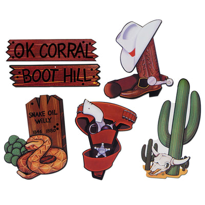 Western Party Cutouts - Bulk 72 Pack