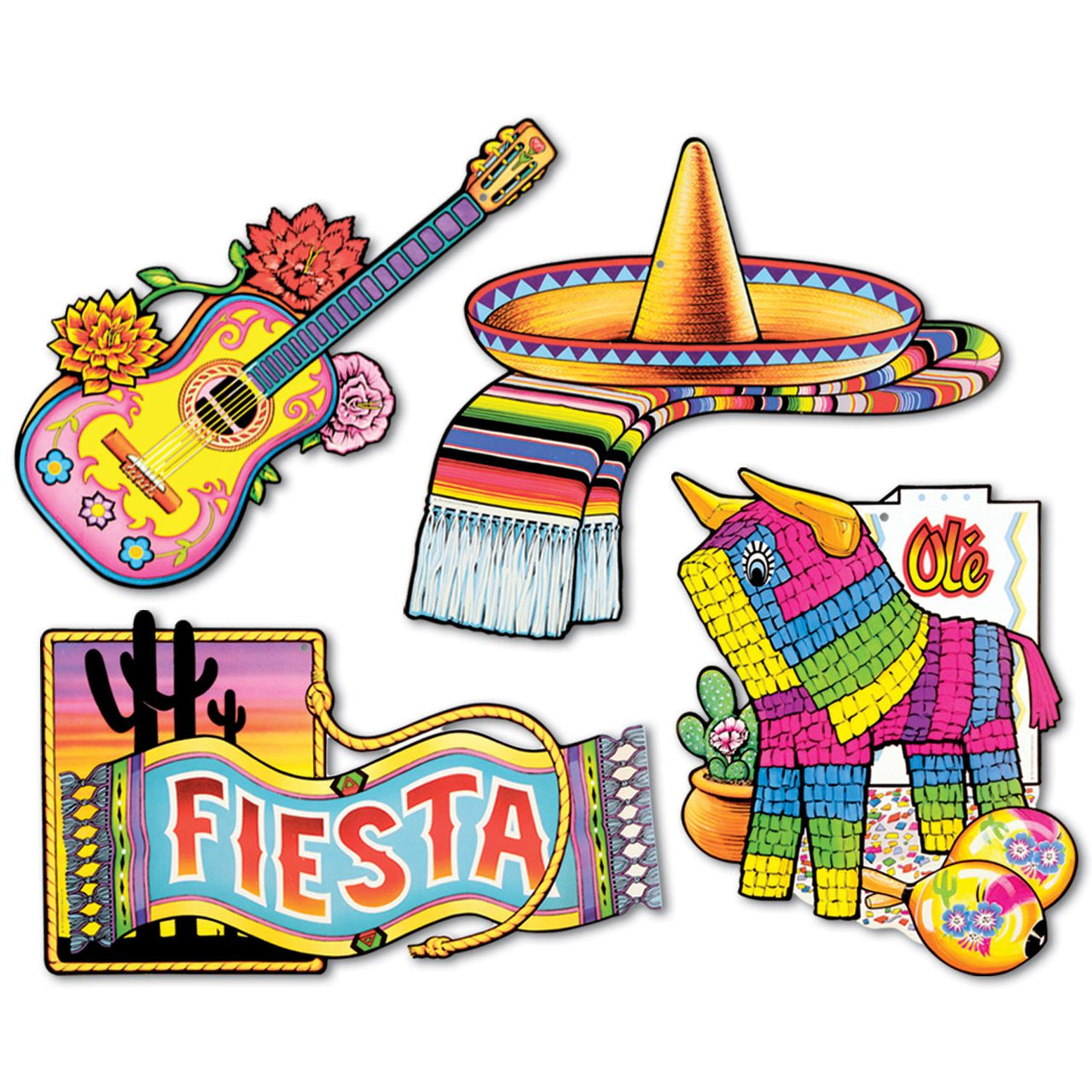 Fiesta Cutouts - prtd 2 sides - Bulk 48 Pack
