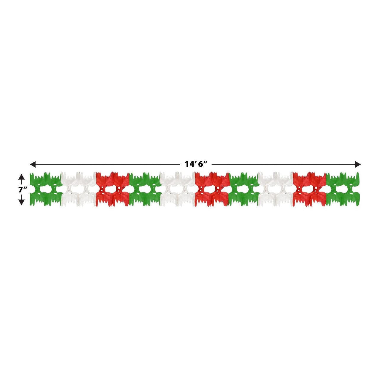 Bulk Pageant Garland red, white, green (Case of 12) by Beistle