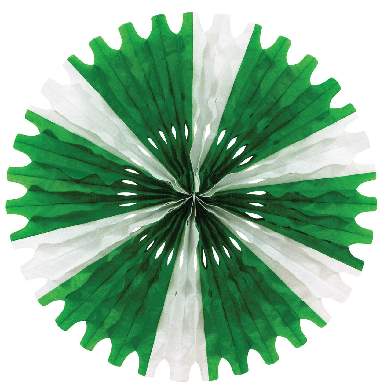 St. Patrick's Day Tissue Fan - green/white - Bulk 12 Pack