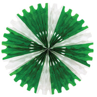 St. Patrick's Day Tissue Fan - green/white - Bulk 12 Pack