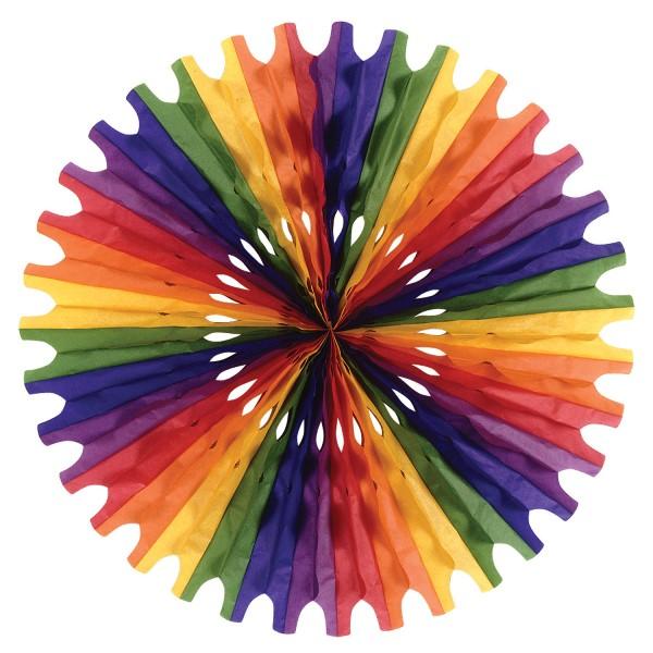 Party Tissue Fan - rainbow - Bulk 12 Pack