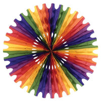 Party Tissue Fan - rainbow - Bulk 12 Pack