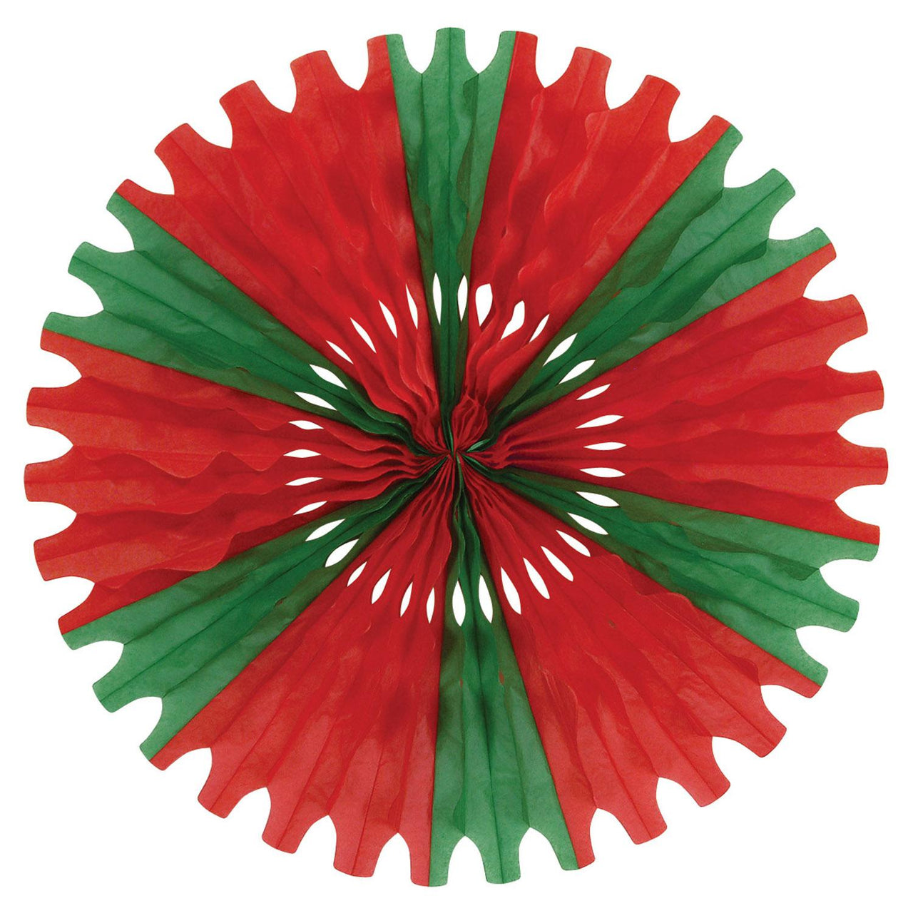 Christmas Tissue Fan - red/green - Bulk 12 Pack