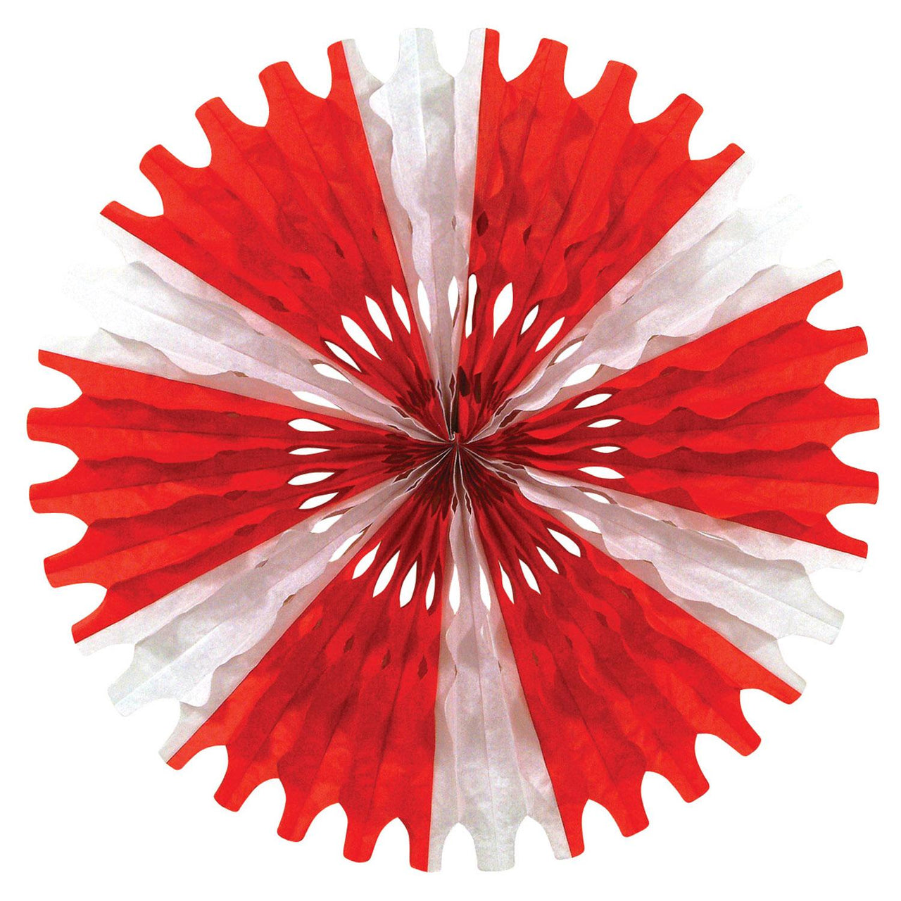 Valentine's Day Tissue Fan - red/white - Bulk 12 Pack