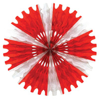 Valentine's Day Tissue Fan - red/white - Bulk 12 Pack