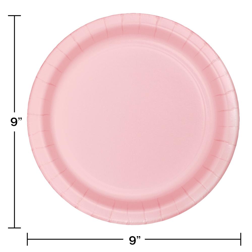 96ct Bulk Value Friendly Classic Pink Dinner Plates