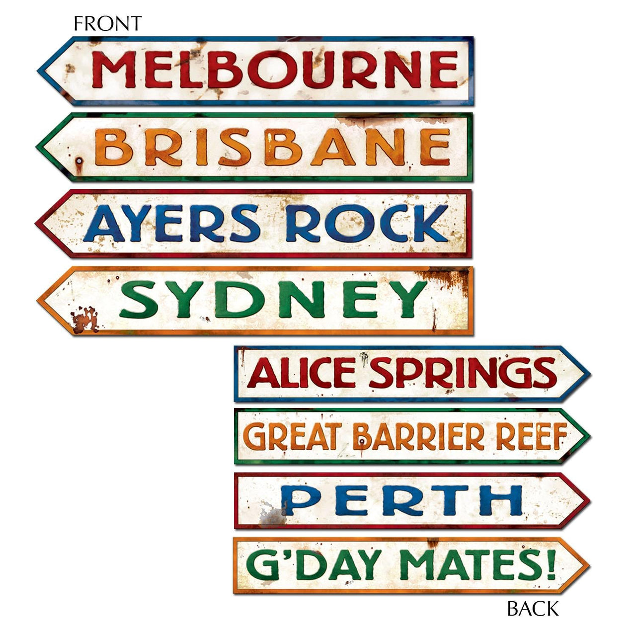 Australian Street Sign Party Cutouts - Bulk 48 Pack