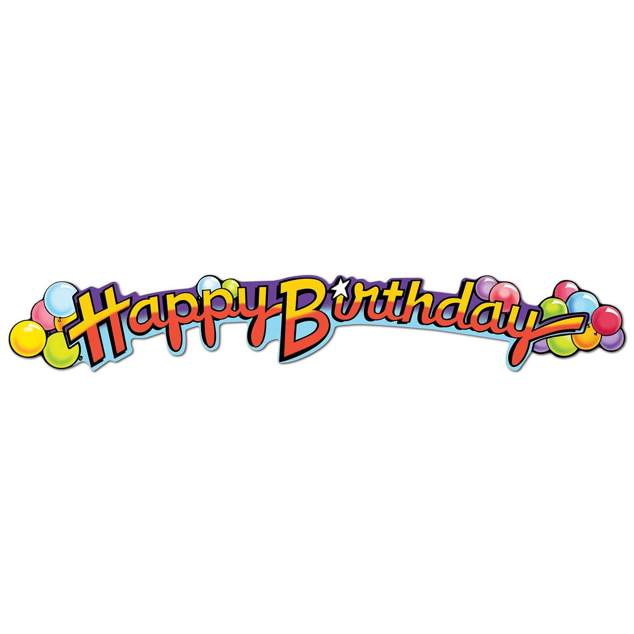 35" Happy Birthday Party Streamer - Bulk 12 Pack