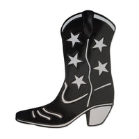 Foil Cowboy Boot Silhouette - black Party Decoration - Bulk 24 Pack