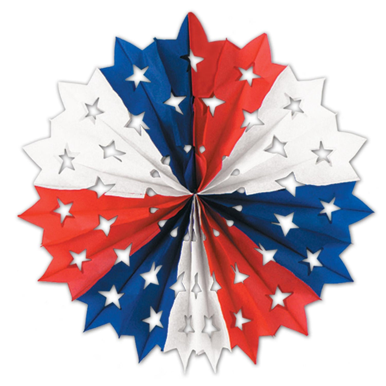 Patriotic Star Party Fan - Bulk 12 Pack