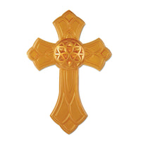Religious Theme Gold Plastic Party Cross - Bulk 24 Pack