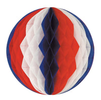12 Inch- Tissue Party Ball - red - white - blue - Bulk 24 Pack