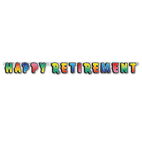 Happy Retirement Party Streamer - Bulk 12 Pack