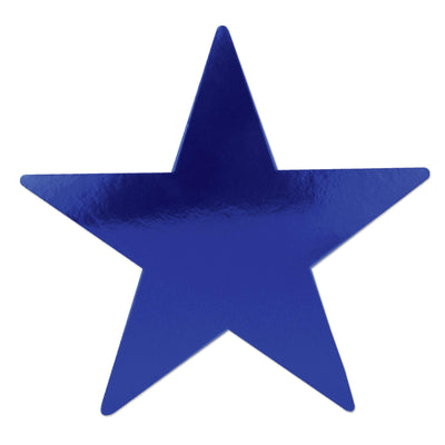 5" Party Foil Star Cutout- Blue - Bulk 72 Pack