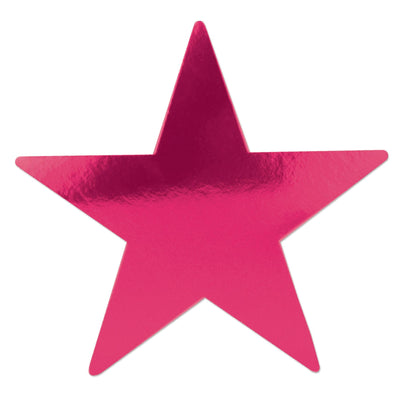 5" Party Foil Star Cutout- Cerise - Bulk 72 Pack