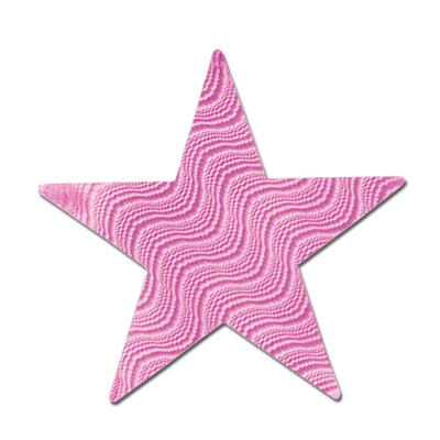 5" Embossed Foil Star Cutout - Pink - Bulk 72 Pack
