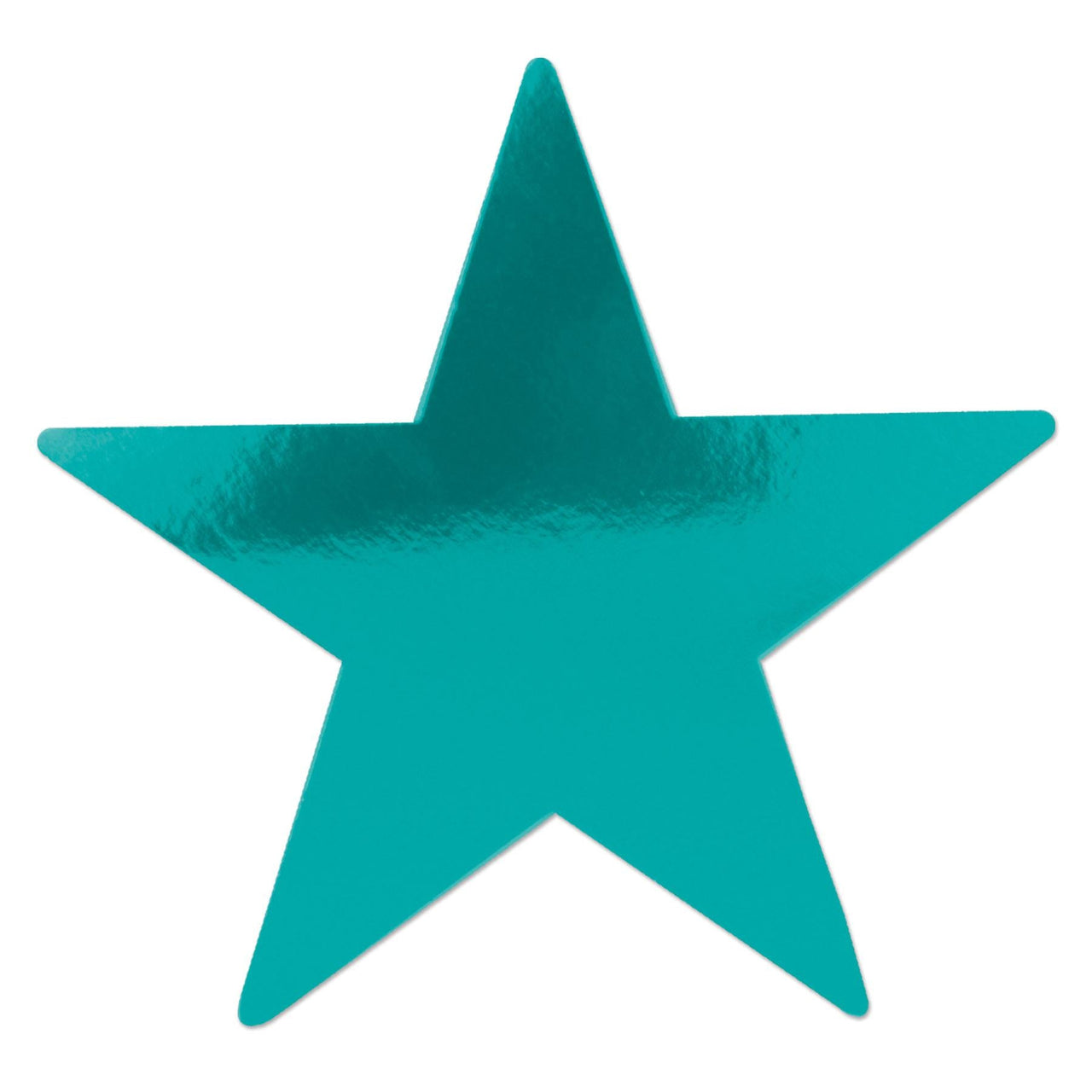 5" Foil Party Star Cutout - Turquoise - Bulk 72 Pack