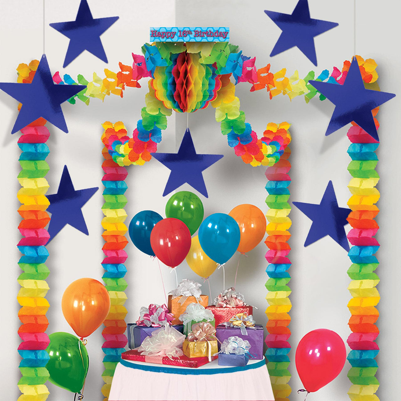 Party Decorations - Die-Cut Foil Star - blue