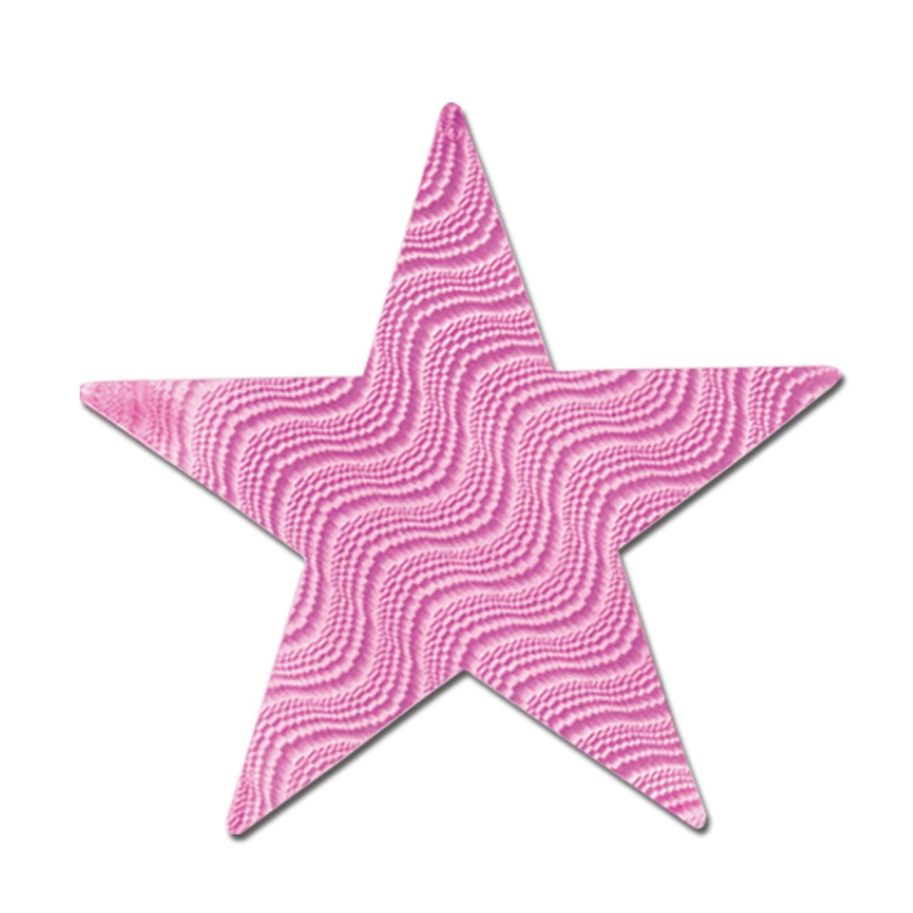 12" Embossed Foil Star Cutout - Pink - Bulk 24 Pack