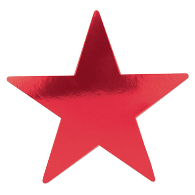 12" Foil Party Star Cutout- Red - Bulk 24 Pack