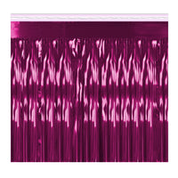 2-Ply Party Metallic Fringe Drape - cerise - Bulk 6 Pack
