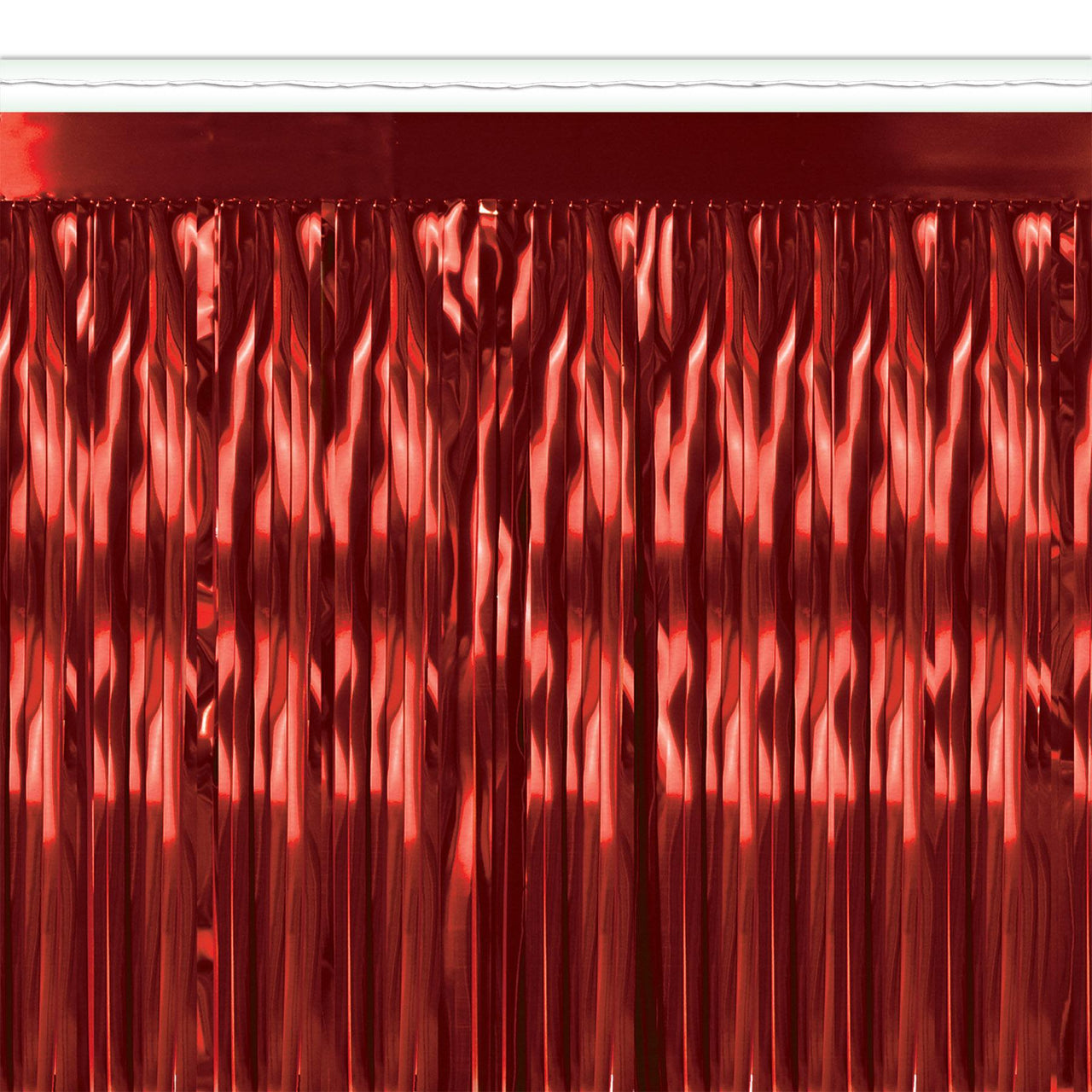2-Ply Metallic Fringe Drape - red