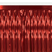 2-Ply Metallic Fringe Drape - red