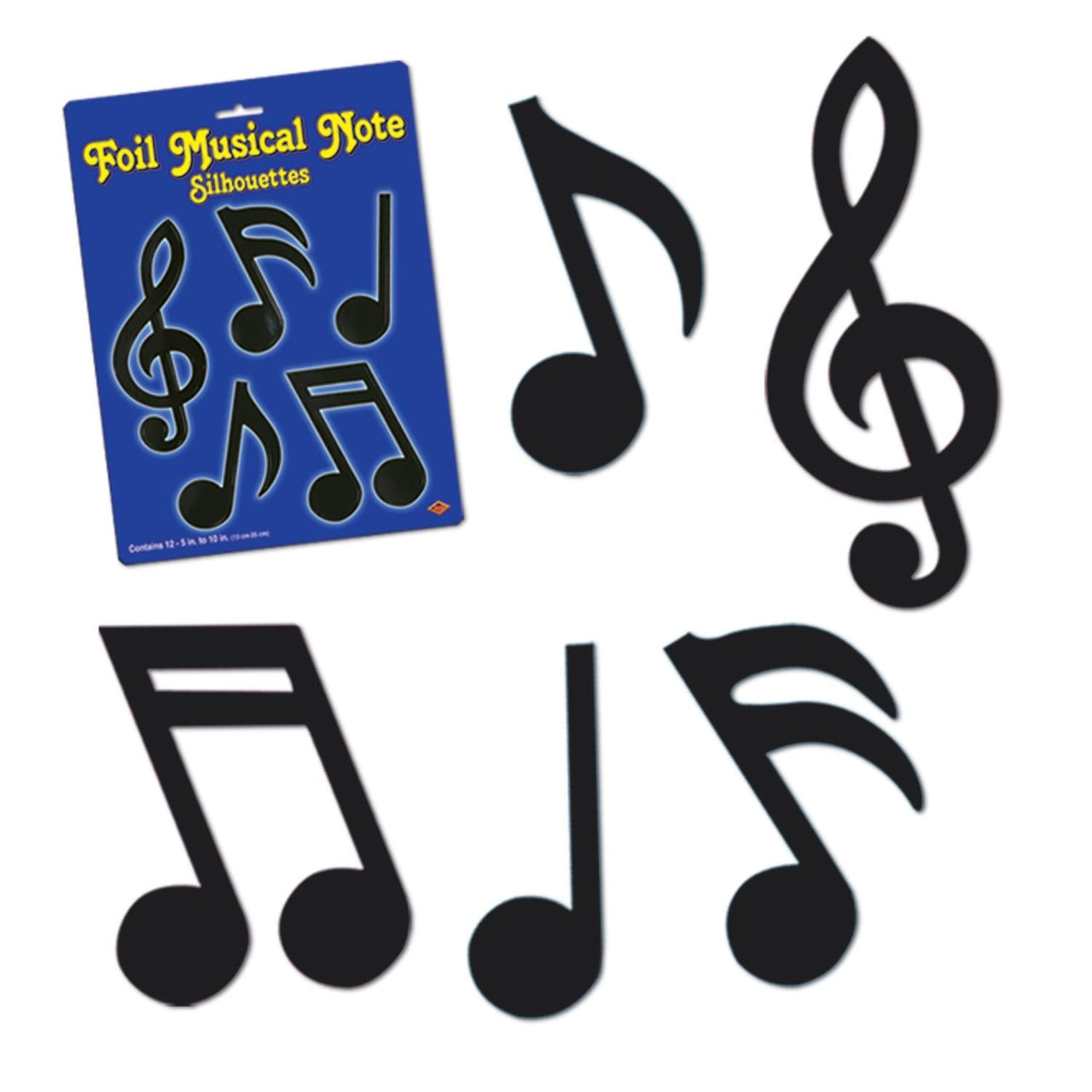 Foil Musical Notes Party Silhouettes - Bulk/144 Silhouettes